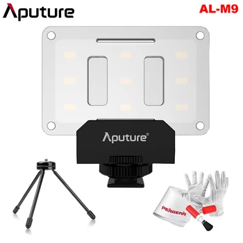 Aputure Amaran AL-M9 CRI95+ Mini LED Video Luč O-Fotoaparat Fill Light z Mini Stojalom Lahka Stojalo in Pergear Čiščenje Kompleta