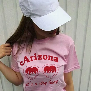 Arizona je Suhi Vročini Smešno 90. letih Tshirt Ženske Estetski Grafični T Shirt Bombaža, Kratek Rokav Tee Vrhovi Ženska Oblačila Spusti Ladje