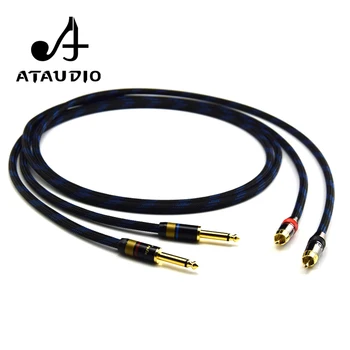 ATAUDIO 1 par Hi-fi 6,35 mm za RCA Kabel Visoke Kakovosti 4N OFC Dvojno 6,35 mm Moški Dvojni RCA Moški za Avdio Kabel
