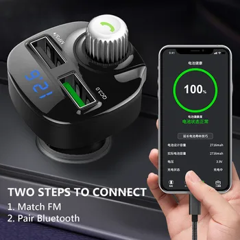 Avto Bluetooth, Fm Oddajnik Avtomobilski prostoročni Brezžični Bluetooth, FM Oddajnik Tok MP3 Predvajalnik, USB Polnilnik TF Kartica