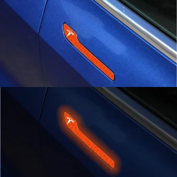 Avto styling Za Tesla MODEL S X 3 vrata ročaj odsevna nalepka avto dekoracijo nalepke, nič nalepke ročaj varstvo
