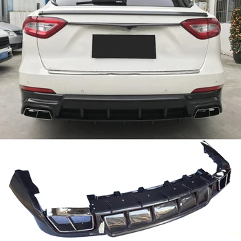 Avto Zadnji Difuzor Za Ustnice Za Maserati Levante 2016 - 2020 Zadnji Odbijač Difuzor Lip Spojler Stražar Z Izpušnih Nasveti Iz Ogljikovih Vlaken