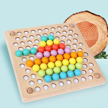 Baby Smešno Kroglice Igre Montessori predšolske Otroke Lesene Posnetek Ball Puzzle Starš-otrok Interaktivna Igrača Za Otroke Darilo