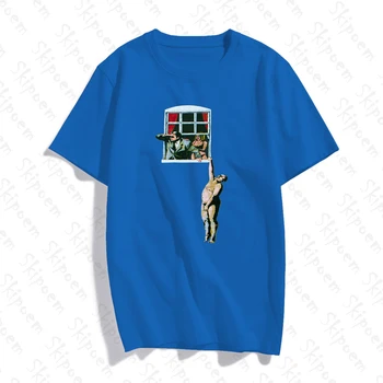 Banksy Humoristične Umetnosti T-shirt Moških Hip Hop Letnik Harajuku 2020 Nove Priložnostne Smešno Bombaža, Kratek Rokav, 8 Barv Ulične Oblačila
