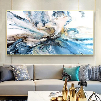 Barvita Ocean Velike Povzetek Plakat Platno Umetnosti Krajine Oljna slika, Stenske Slike za dnevno Sobo, Moderno Brez Okvirja