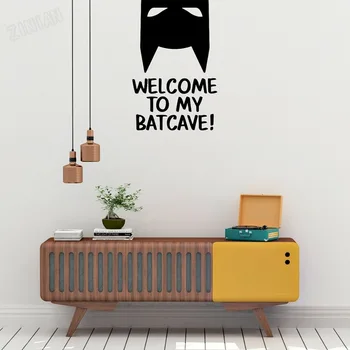 Bat Stenske Nalepke Dobrodošli Na Moji Batcave Zgleduje Design Junak Decals Teen Soba Art Vinil Vrata Nalepke, samolepilne Zidana Y217