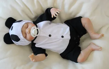 Bebes prerojeni panda slog silikonski prerojeni baby lutke za fante, dekleta otrok darilo menino bonecas pravi spanje novorojenčka baby doll