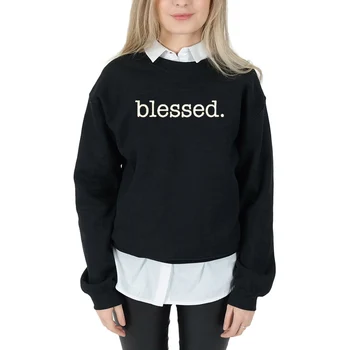 Blagoslovljeni Hipster Krščanski krst bombaž priložnostne smešno grunge tumblr stranko žensk moda pomlad jesen vere majica vrhovi