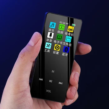 Bluetooth MP3 Predvajalnik Zvočnikov Hi-fi 16GB Kovinski Prenosni Walkman s Snemanjem Radia Fm Vgrajen Zvočnik Dotik Tipka Za 1,8 Palčni Zaslon