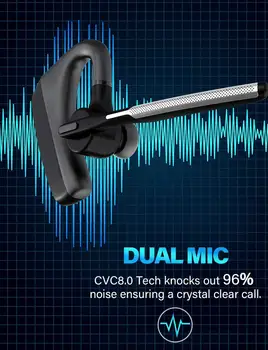 Bluetooth Slušalke, Brezžične Slušalke Bluetooth HD Z CVC8.0 Dvojni Mikrofon Funkcija Za Zmanjšanje Šuma Je Primerna Za Pametni Telefon