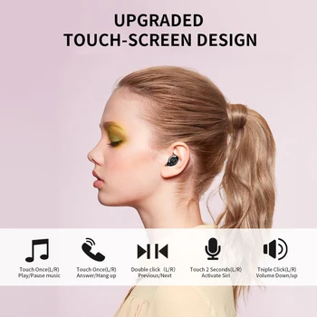 Bluetooth Slušalke Brezžične slušalke Slušalke Mini Slušalke Stereo Zvok, V Ušesu tws 5.0 moč zaslon Za Vse Pametne Watch Telefon