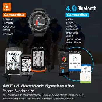 Bluetooth4.0 ANT+ Senzor Srčnega Združljiv Bryton IGPSPORT Računalnik Teče Kolo Šport Srčnega utripa Prsih Trak
