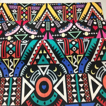 Bombaž viaPhil blagovne Znamke Afriški Stil Abstraktna Totem Tiskane Tkanine Afriki Tkanine Mozaik Krpo Obleko Doma Dekor