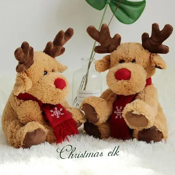 Božič Elk Lutka Plišastih Igrač Rudolph Jelena Božič Doll Pv Žamet Božično Darilo Kratke las Plišaste Igrače Za Otroka Darilo