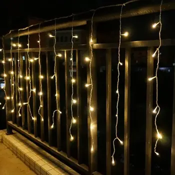 Božič Garland LED Zavese Ledenica Niz Luči 220V 5m 120Leds Notranji Padec 1M LED Stranka Vrt, Oder na Prostem Dekorativne Luči