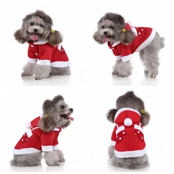 Božič Psa Oblačila Za Majhen Pes Pet Oblačila Telovnik, Suknjič Novo Leto Kuža Pes Kostum Chihuahua Hooded Suknjič Oblačila