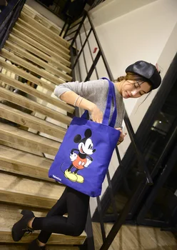 Brezplačna dostava moda Mickey platno vrečko in dekleta športna torba,ženske roke vrečko,Visoke kakovosti