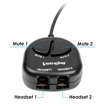 Brezplačna Dostava za Slušalke Kolega adapter za slušalke/Slušalka Splitter Usposabljanje Stikalo kartica z 2 Izklop zvoka tipk in 2 Nosilca sredstvo za uravnavanje