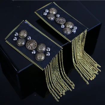 Brezplačno Ladje modni MOŠKI moški Royal korejski luksuzni temperament kovinske značke tassel Broška Tassel verige pin Retro Headdress bullet