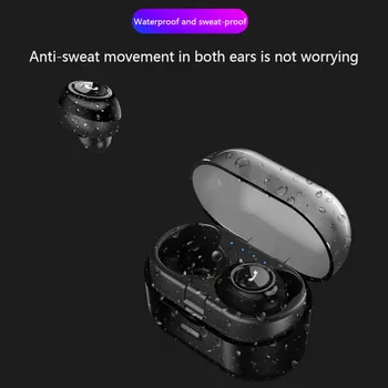 Brezžična Slušalka Z napajalno postajo Bluetooth 5.0 Športne Slušalke Stereo Hi-fi Bas Brezžični Čepkov nepremočljiva