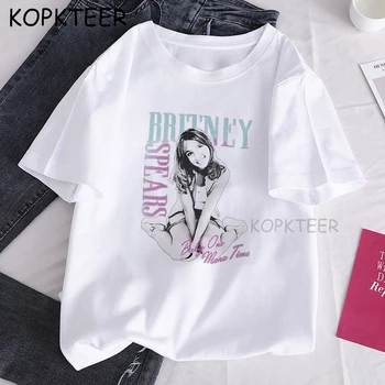 Britney Spears Estetske Dropshipping Ženska Ženske T-Shirt 2020 Vzorec Print Majica S Kratkimi Rokavi O-Vrat Vrhovi Modna Ženska Tshirt Ženske