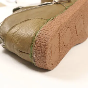 Careaymade-pravi usnjeni škornji z umetnostjo retro mehko dno, čevlji,čisto ročno kratek čevlji in škornji krog čevlji