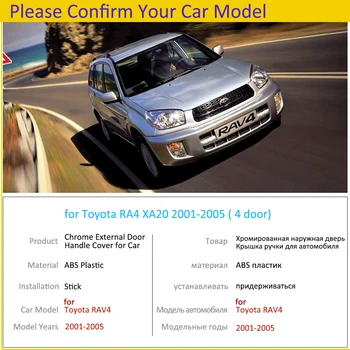 Chrome obravnava Pokrovček Nastavite Trim za Toyota RAV4 RAV 4 XA20 2001~2005 XA 20 Auto Dodatki Nalepke Avto Styling 2002 2003 2004