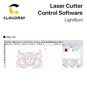 Cloudray Nadzor Programske opreme LightBurn za Lasersko Rezalnik Ruida Krmilnik 6445G 6442S