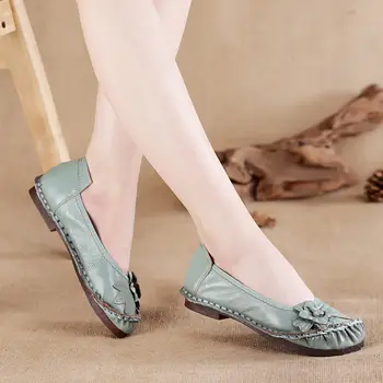 Comforthable oxford čevlji za ženske pravega usnja loafers seks cvet mama čevlji pomlad stanovanj ženske čevlje