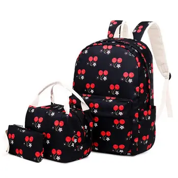 Cvet šolski nahrbtnik otroci šolsko torbo nastavite z torbice pen svinčnik vrečko cvetlični dekle nahrbtniki za šolske otroke bookbag