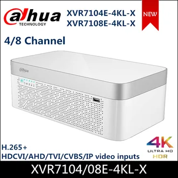 Dahua 4CH 8CH XVR XVR7104E-4KL-X XVR7108E-4KL 4/8 Kanal Penta-brid 4K Elegantno 1U Digitalni Video Snemalnik H. 265