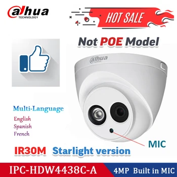 Dahua varnosti IP Kamero HDW4636C-A 6MP Built-in MIC 4MP Dome CCTV kamere HDW4438C-2MP 1080HD nočni sensori night vision