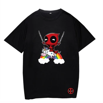 Deadpool Black Fant moška T Majica Vrhnja Bombaž Priložnostne T-shirt Poletnih O-neck Majica Kratek Rokav Dropshipp Teens Dihanje Tee