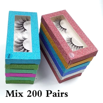 Debelo Mink Trepalnice 30/50/100/200 Para 3D Mink Trepalnice Naravnih umetne Trepalnice Ročno Izdelani Ličila Oči, Trepalnice Razsutem stanju