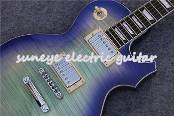 Debelo Tiger Zrn Konča Suneye Standardna Električna Kitara Chrome Strojna oprema DIY Kitaro Komplet Pearl Vdelan Guitarra Electrica