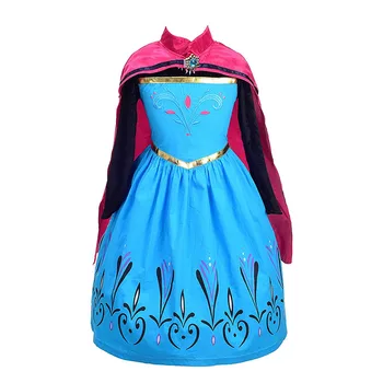 Dekleta Elsa Ana Kronanje Obleko Otroci Cosplay Snow Queen Elza Kostum Otrok Karneval Božično Zabavo Modni Princesa Obleko