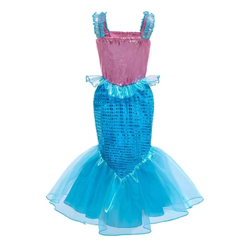 Dekleta Princess Ariel Obleko Deklica Halloween Kostum Za Otroka Božič Dojenčka Bleščica Večerno Obleko Fantasia Ariel Obleko Gor