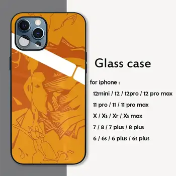 Demon Rezilo Animacija, Kaljeno steklo, silikonski primeru telefon za iphone mini 12 11 pro Xs Max X Xr 6 6s 7 8 Plus se 2020 pokrov