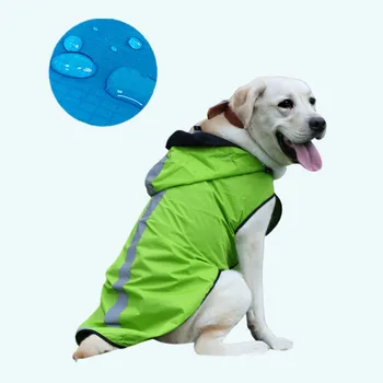 Dežni Plašč za psa Reflektivni Hooded Suknjič Psiček Obleko Nepremočljiva Dihanje dežni Plašč za Velik Pes Ljubljenčka Psa Telovnik Ropa Par Perros