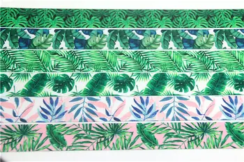 DHK 10yards tropskih listov, ki so natisnjeni grosgrain Traku Opremo hairbow pokrivala za dekoracijo na Debelo OEM DIY B1668