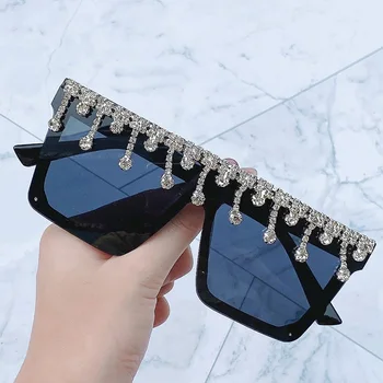 Diamond Sqaure Sončna Očala Ženske Nosorogovo Prevelik Sončna Očala Moških 2020 Luksuzne Blagovne Znamke Očala Retro Očala Enem Kosu Sunglass