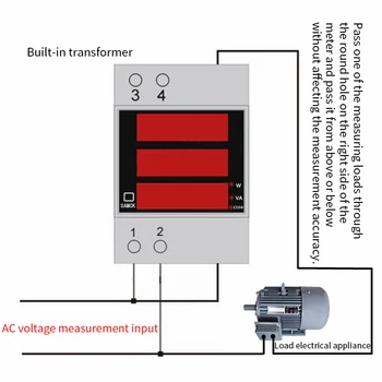 Digital energy meter tip tirov, LED aktivni faktor moči multi-funkcijo power meter merilnik moči AC napetost 80-300V 200-450V 100A