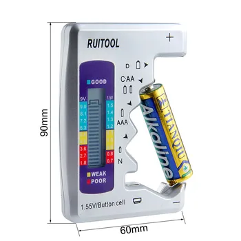 Digitalni Tester za Baterije Baterija LCD Zaslon Za C/D/N/AA/AAA/9V Baterije /1.55 Proti Gumb Celice Gumb Cell Kapaciteta Baterije Preverite