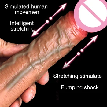 Dildos Vibrador Brezžični Samodejno Vibrator Teleskopsko Ogrevanje, Ogrevanje Kože, Občutek Stimulator Vagina Massager Igrače Za Ženske