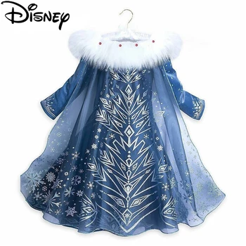Disney Zamrznjene obleko Zimsko Dekle, Princesa Anna Elsa Luštna Punca Stranka Božič Halloween kostumi pepelka infantils obleke