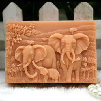 DIY Plovila, Ročno izdelana Mila Silikonski Kalup Afriški Slon Vzorec Milo, zaradi Česar Plesni Umetnosti Obrti Orodje