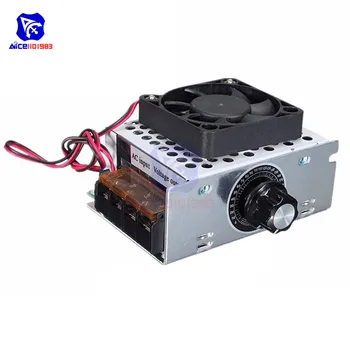 Diymore 110V AC 4000W SCR Električni Regulator Napetosti Dimmer Temperaturni Regulator Motorja Krmilnik Modul w/ Hladilni Ventilator