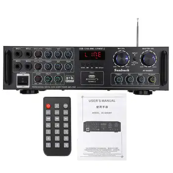 Domači HI-fi Digitalni Ojačevalnik Bluetooth 5.0 Zvočne Moči 800W Avtomobilski Stereo Ojačevalnik Karaoke Strokovno Amp Subwoofer AV-6060BT