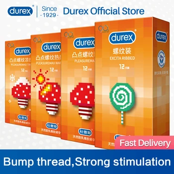 Durex Kondomi 3D Led Ogenj Spike Pikčasto Belušno Latex Rokav za Penis Seks Odraslih Izdelkov iz Gume Kondom Intimno Blaga