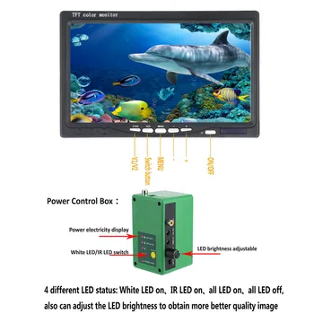 Dvojna svetilka 7inch Ribe Finder Podvodni Ribolov Fotoaparat 15pcs Bela Led+15pcs Infrardeča Lučka 1080P 15M Kamera Za Ribolov na Ledu